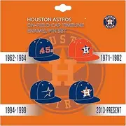 Pro Specialties Group Houston Astros MLB On-Field Cap Timeline Enamel Lapel Pin Set, Enamel, no gemstone