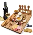 Bamboo Cheese Board And Knife Set .Tabla De Quesos En Bamboo Con Set De Cuchillo
