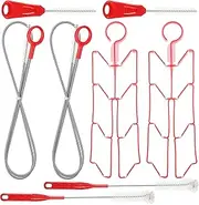 Patelai 2 Set 8 in 1 Hydration Bladder Cleaning Kit Includes 3 Different Brushes and Drying Collapsible Bladder Frame, Water Reservoir Backpack Cleaning Kit(Red)