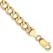 10k Yellow Gold 6.5mm Semi-Solid Curb Link Chain