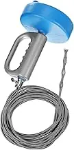sourcing map Drain Augers 49 Ft Stainless Steel Flexible Plumbing Auger Hair Drain Cleaner Tool Toilet Auger Clog Remover Tool for Kitchen Bathroom Shower Sink Toilet Bathtub, Blue