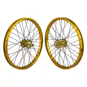 Se Bikes J24SG Wheelset 20in B/O 3/8inx100-110mm FW Rim Brake Clincher Gold