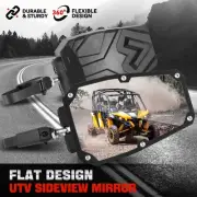 Universal Adjustable Roll Cage Bar Mount UTV Rear View Side Mirrors w/ Clamp