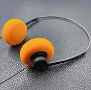 1Pc Orange Retro Over-Ear Headphone，Vintage Feelings Underwire Headphone,Retro Lightweight Earphones,Hi-Fi Stereo Earphone Headset,Walkman Headphones ,for Most Mobile Phones Playback Pevices Earbuds