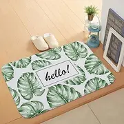 Luxury Bath Mat Non-Slip Absorbent Soft Mat,Small Fresh Leaf Print,Suitable for Bathroom Living Room Kitchen Bedroom,40 * 60cm,1