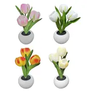 Tulip Flower Night Light Flowerpot Potted Plant Table Lamp