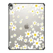 iPad Air 13-inch (M2/M3) iPad Impact Case trendy retro white daisy flower pattern - ipad case
