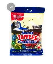 917298 8 x 150g WALKERS ASSORTED TOFFEES AND CHOCOLATE ECLAIRS CANDY LOLLY