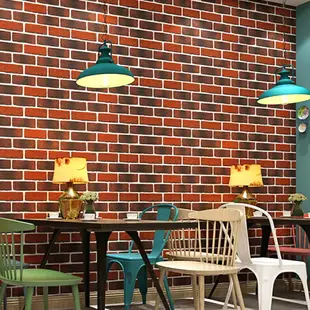 樂享居家生活-復古懷舊3D立體仿古磚頭磚塊磚紋墻紙咖啡館酒吧餐廳青磚紅磚壁紙墻紙 壁貼 壁紙 臥室牆紙 客廳壁紙