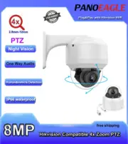 Hikvision Compatible 4K 8MP 4X Zoom PTZ IP Camera CCTV Speed Dome IPC MIC PoE IR