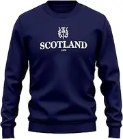 [Purple Print House] Scotland 1873 Mens Sweatshirt Rugby Supporter Scottish Thistle Badge Jumper Nations Sweater