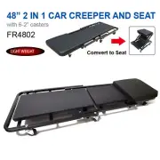 48" 2 in 1 Folding Creeper Mechanic Stool Seat Garage Repair Trolley Workshop