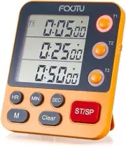 Digital Triple Kitchen Timer, 3 Channels Count UP/Down Memory Timer, Large