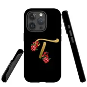 For iPhone 15 Pro Case, Shielding Cover, Embellished Letter T
