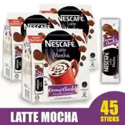 Pack OF 3 NESCAFE 3 in 1 Latte Mocha Instant Coffee 45 Sticks Free Shipping