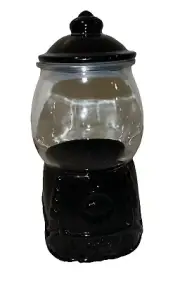Target Black Glass Gumball Machine Bullseye Playground Halloween Candy Jar New