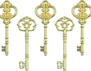 Mixed Set of 20 Extra Large Antique Skeleton Favor Keys in Rustic Retro Style for Wedding Promotion Baby Shower (Antique Gold)