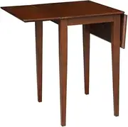 IC International Concepts, Small Drop Leaf Dining Table with Dual 9" Drop Leaf, Solid Real Wood, Sturdy Parawood, Dimensions 36" W x 22" D x 29" H, Espresso
