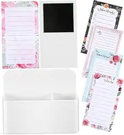 UTHCLO 1 Notepad and Pen Holder Kit Grocery List Pads for Fridge Convenient Daily Planner for Refrigerator Charming Patterned Memo Pads for Easy Organization