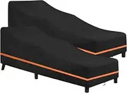 LCGOD Sun Lounger Covers 2Pcs,Sunbed Covers Waterproof,Garden Lounger Covers Windproof Anti-UV Heavy Duty 600D Oxford Fabric with Reflective Strip (200 x 75 x 40 / 70cm)
