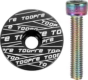 sourcing map 1 1/4" OD Bicycle Headset Stem Top Cap Aluminum Alloy Cycling Headset Cover Stem with Rainbow Color M6 Bolt for Mountain Road Bike MTB, Black