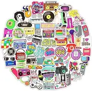 QTL 80s 90s Stickers for Adults Retro Party Funny Stickers for Water Bottle Laptop Adults Waterproof Vinyl Stickers 70Pcs