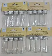 16 Piece lot 15ml Mini Glass Bottles Jars Vials Case Container (4 packs, 4 each)