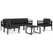 6 Piece Garden Lounge Set with Cushions Aluminium Anthracite vidaXL