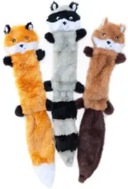 Squeaky Plush Dog Toy Skinny Peltz No Stuffing 3 Value pack 18 inches Large New