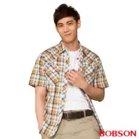 在飛比找momo購物網優惠-【BOBSON】男款腰身短袖襯衫(黃綠24003-30)