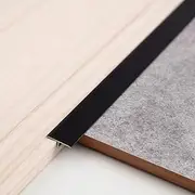 3 Pcs Aluminum T Molding Floor Transition Strip,T Moulding for Laminate Flooring Transition,Fluted Saddle Threshold,Flat Divider Strip for Joining Floor Gaps,Tiles(Size:3pcs,Color:Black)