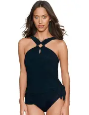 [Magicsuit] Square Cut Beverly 2-in-1 Short Convertible Swimdress in Black
