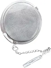 LeoLeoyy Tea Egg Ball, Tea Balls for Loose Tea, Tea Ball Made of Stainless Steel Mesh, Tea Strainer with Chain, Tea Infuser, Strainer Filter for Tea, Tea Filter, Lockable Tea Maker (9CM)