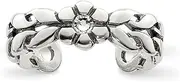 [JewelryWeb] 925 Sterling Silver Solid Polished Artisan Oxidized Crystal toe ring