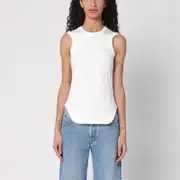 [The Attico] Reese white jersey tank top 40 IT White