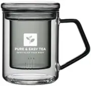 Glass Tea Infuser Mug with Lid Modern Borosilicate Filter Steeping Cup Best Gift