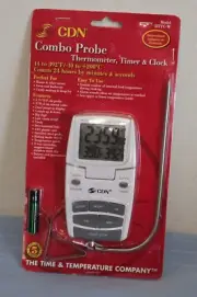 NEW CDN Combo Probe Thermometer/Timer/Clock, Model DTTC-S, Silver