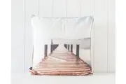 Rayell Indoor Square Cushion Pier Time Beach Photo Bedroom Lounge Decor 45x45cm