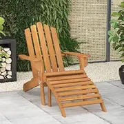 Generic Garden Adirondack Chair with Footrest Solid Acacia Wood,316831