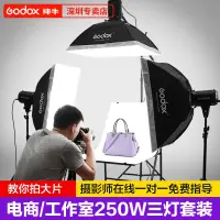 在飛比找樂天市場購物網優惠-Godox神牛250W攝影棚閃光燈室內攝影燈套裝小型拍攝燈產