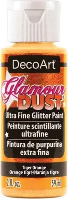 DecoArt Glamour Dust Glitter Paint 2oz-Tiger Orange - DGD-04