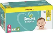 Pampers Baby-Dry Nappies, White, Size 5, 104 Count, Newborn, Overnight Protection