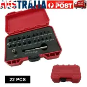 22Pcs Damaged Screw Extractor Speed Out Broken Bolt Drill Bits Tool Set Remover`