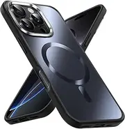 JETech Magnetic Case for iPhone 16 Pro 6.3-Inch Compatible with MagSafe, Luxury Metallic Luster Matte Back Slim Shockproof Electroplated Phone Cover (Black)