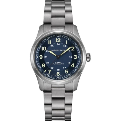 *BRAND NEW* Hamilton Khaki Field Titanium Auto Blue Dial Men's Watch H70205140