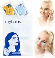 MyHalos Under Eye Gel Patches - Eye Masks Skincare - 24 Under Eye Patches - Under Eye Masks for Puffy Eyes & Eye Masks for Dark Circles Eye Pads Duo - Eye Bags Remover Collagen Eye Patches for Puffy Eyes