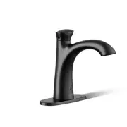 KOHLER Willamette Battery Touchless Single Hole Bathroom Faucet in Matte Black