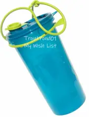 TUPPERWARE Super Mega Tumbler Handolier Container Jug Handle 48 oz Peacock Blue