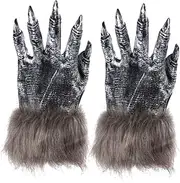 SEWOART Wolf Costume Accessory Werewolf Gloves Werewolf Costume Werewolf Hands Wolf Cosplay Gloves Realistic Wolf Gloves Wolf Party Props Wolf Claw Gloves Prom Props Halloween Animal