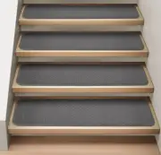 Set of 15 ATTACHABLE Carpet Stair Treads GRAY runner rugs